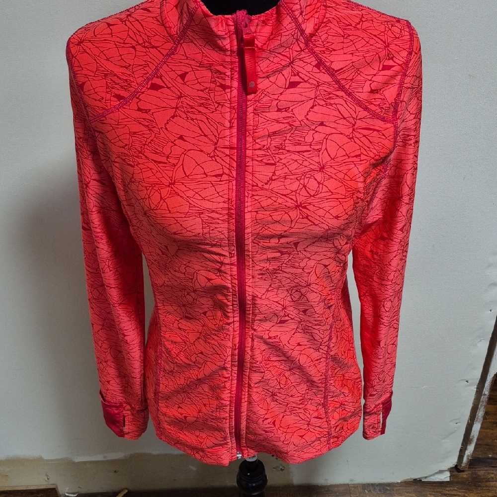 MONDETTA Athletic Jacket Ladies Medium Tangerine Patterned